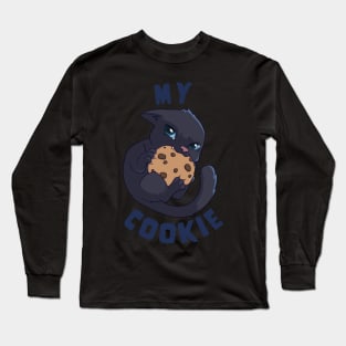 My Cookie Angry Kitten in Blue Long Sleeve T-Shirt